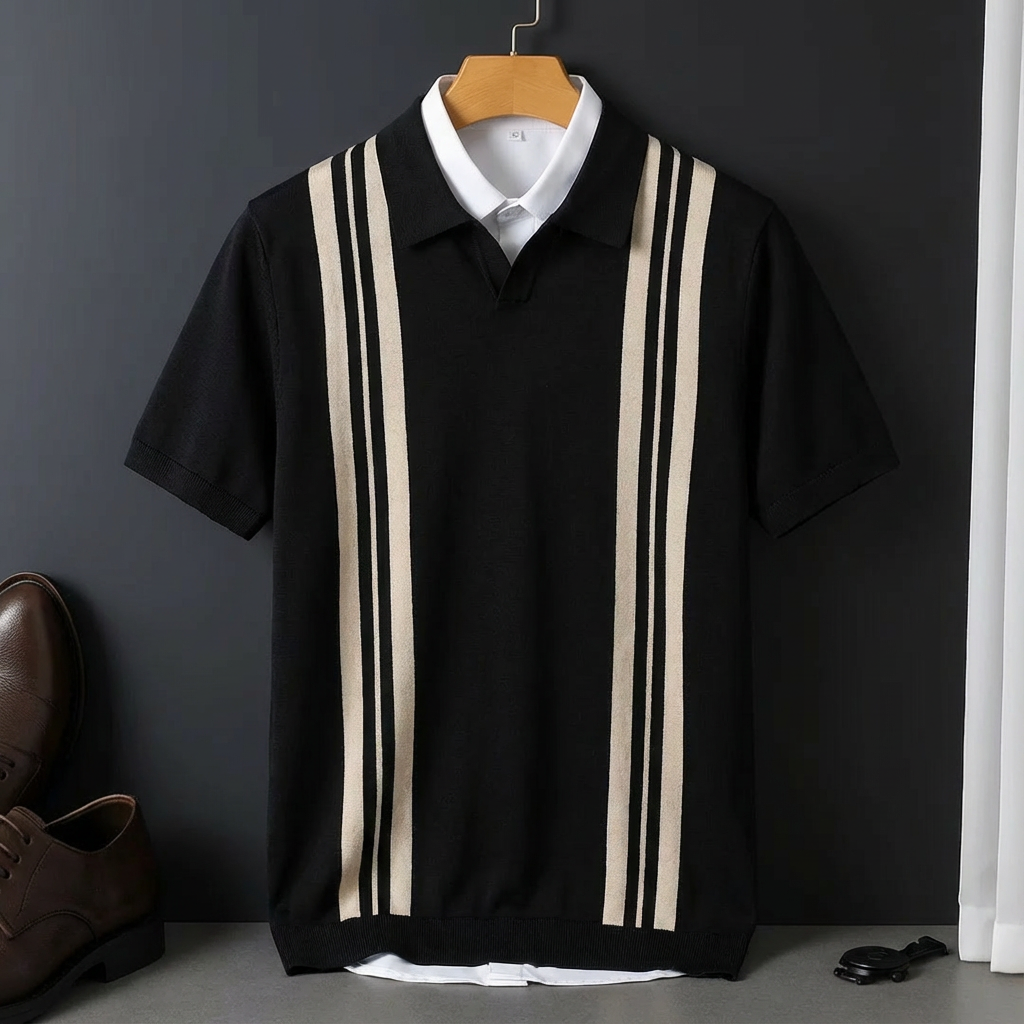 Men's Cotton Blend Polo, Tailored Fit with Refined Silhouette