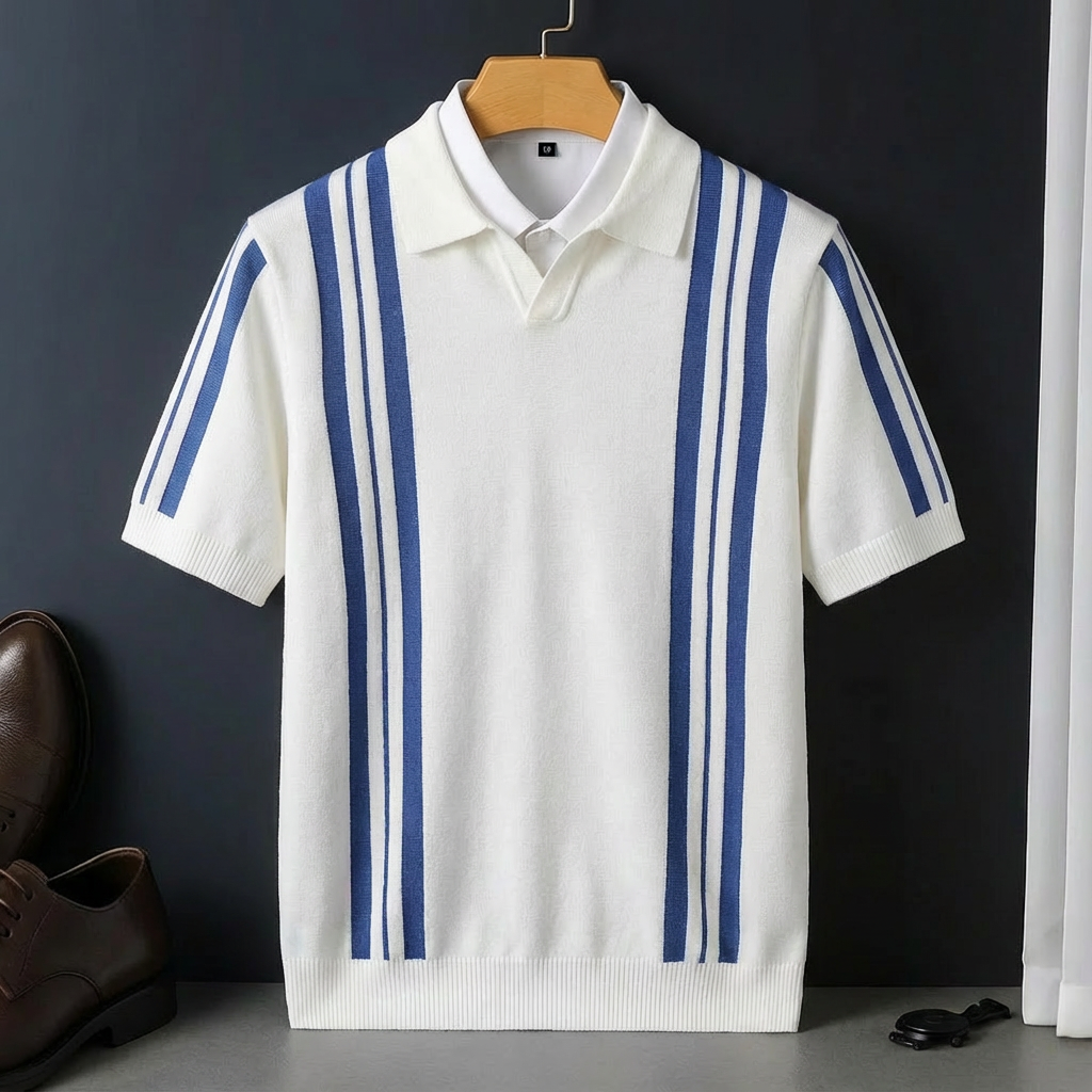 Men's Cotton Blend Polo, Tailored Fit with Refined Silhouette