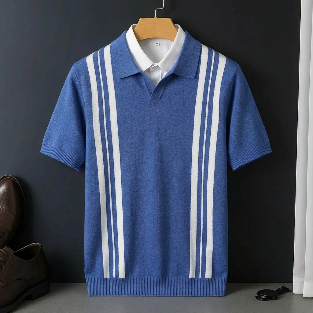 Men's Cotton Blend Polo, Tailored Fit with Refined Silhouette