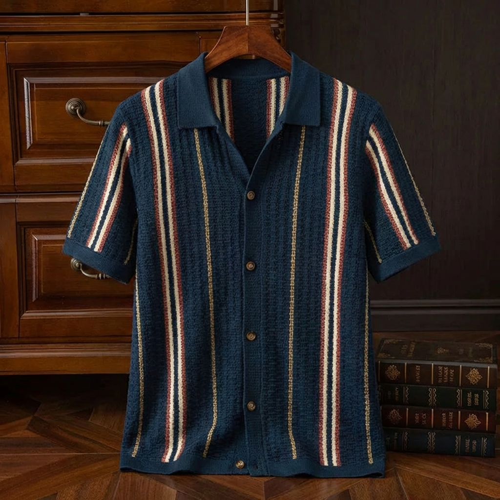 Men's Cotton Knit Polo, Breathable Long-Staple Cotton Blend Top