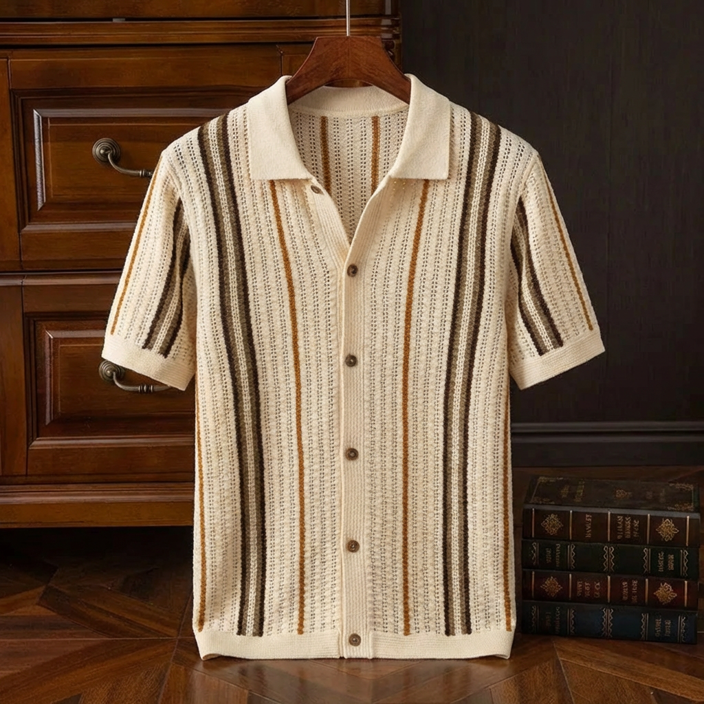 Men's Cotton Knit Polo, Breathable Long-Staple Cotton Blend Top