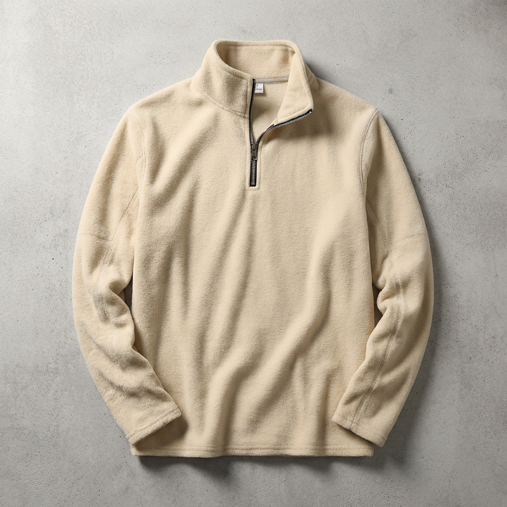 Malaga Fleece Lined Quarter-Zip for Men - Soft Relaxed Fit Pullover