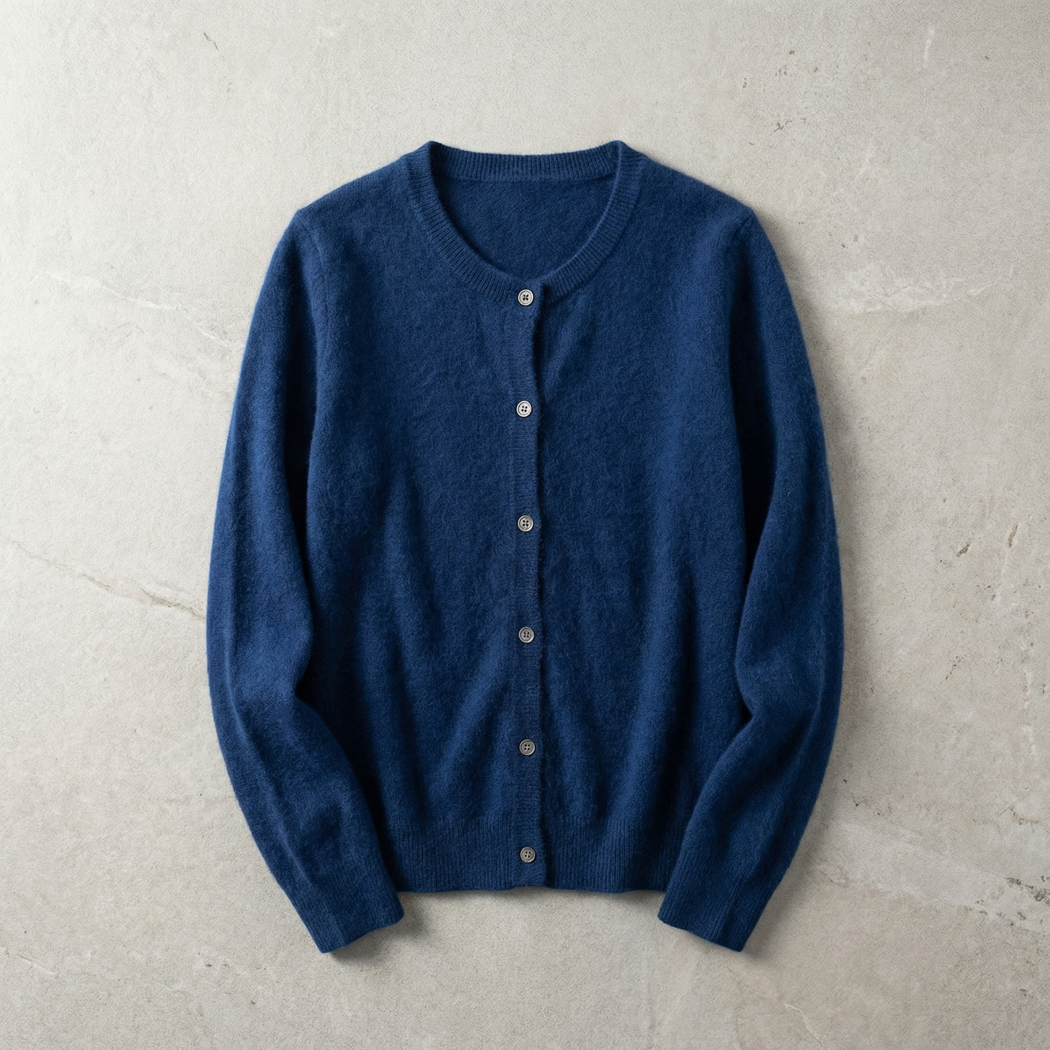 Men's Cashmere Blend Cardigan, Relaxed O-Neck Layering Piece for Fall