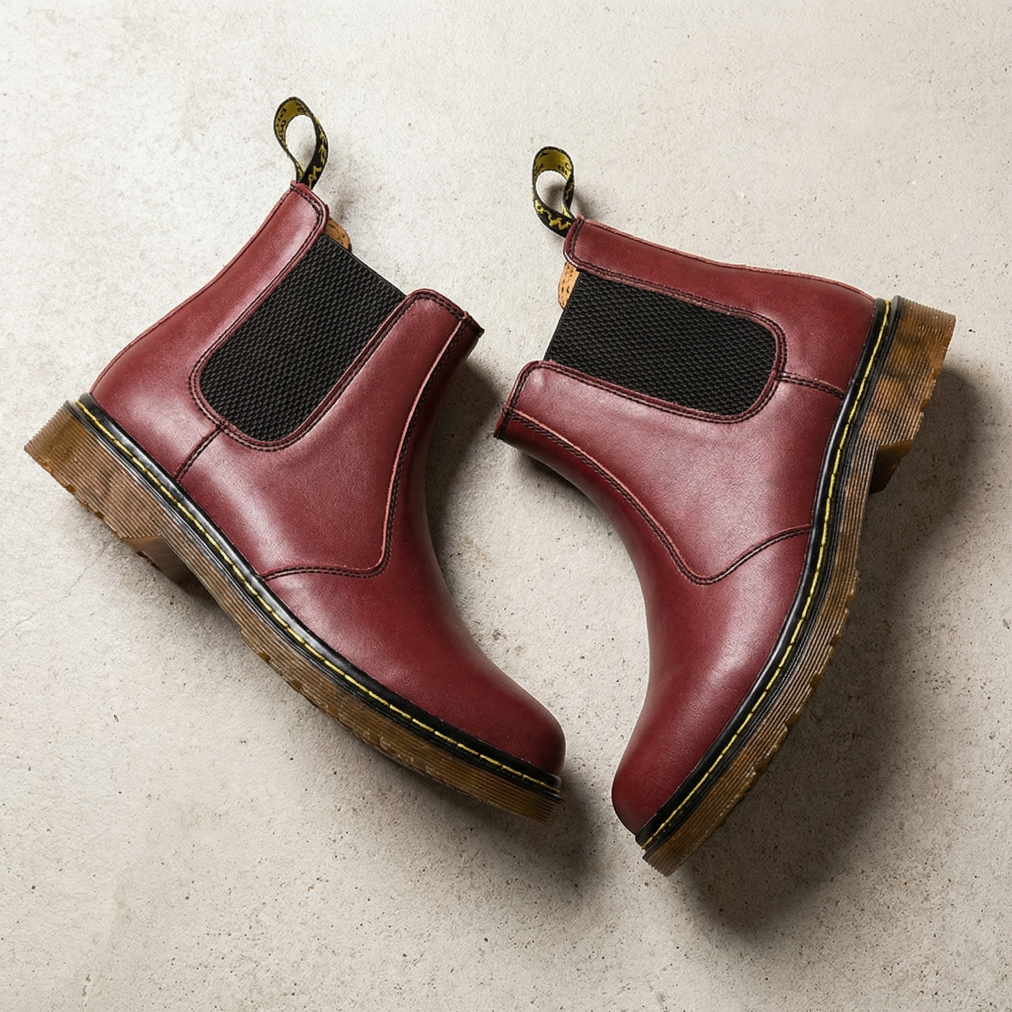 Mykonos Leather Chelsea Boots for Men, Hand-Stitched Calfskin Pull-On Boots