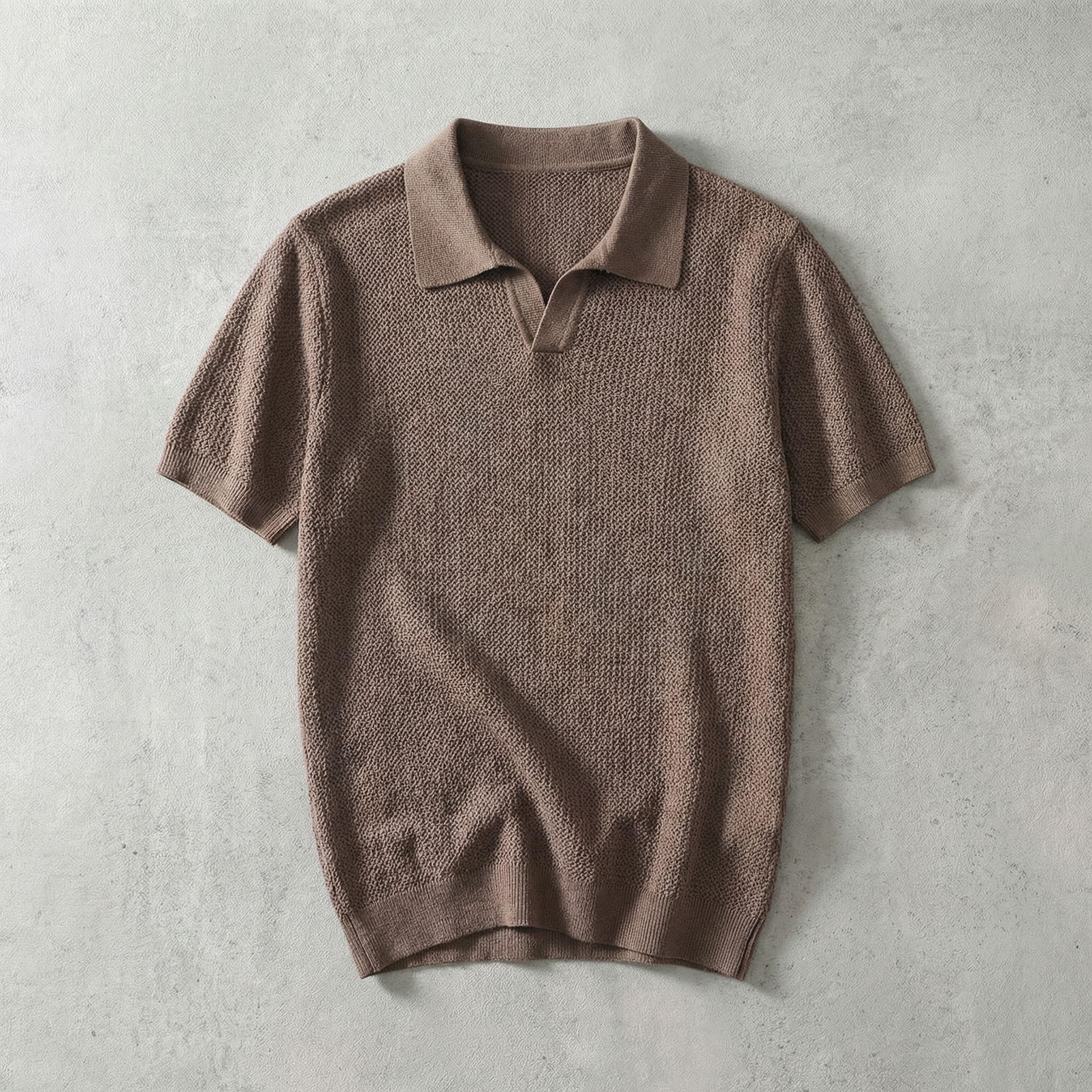 Sorrento Knit V-Neck Polo for Men - Cotton-Cashmere Tailored Fit Top