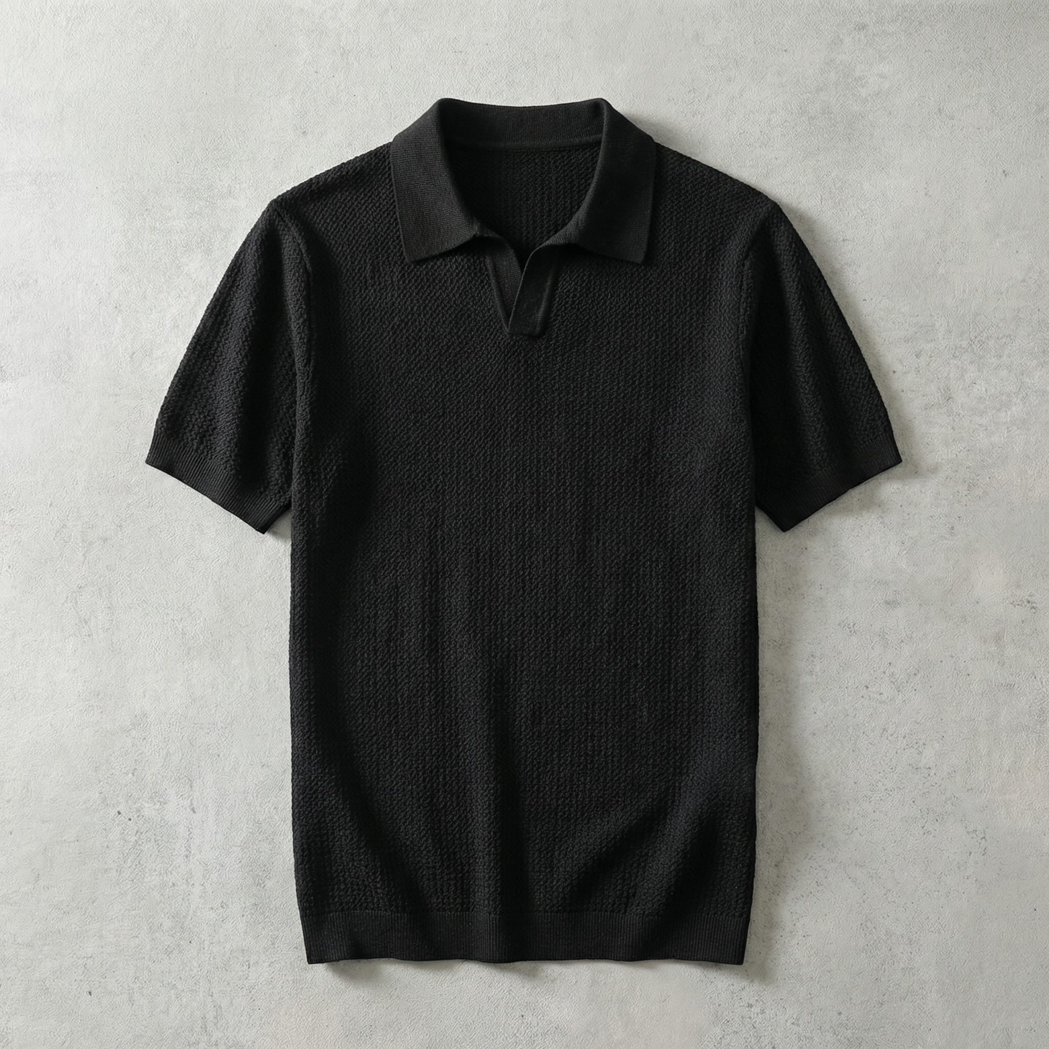 Sorrento Knit V-Neck Polo for Men - Cotton-Cashmere Tailored Fit Top