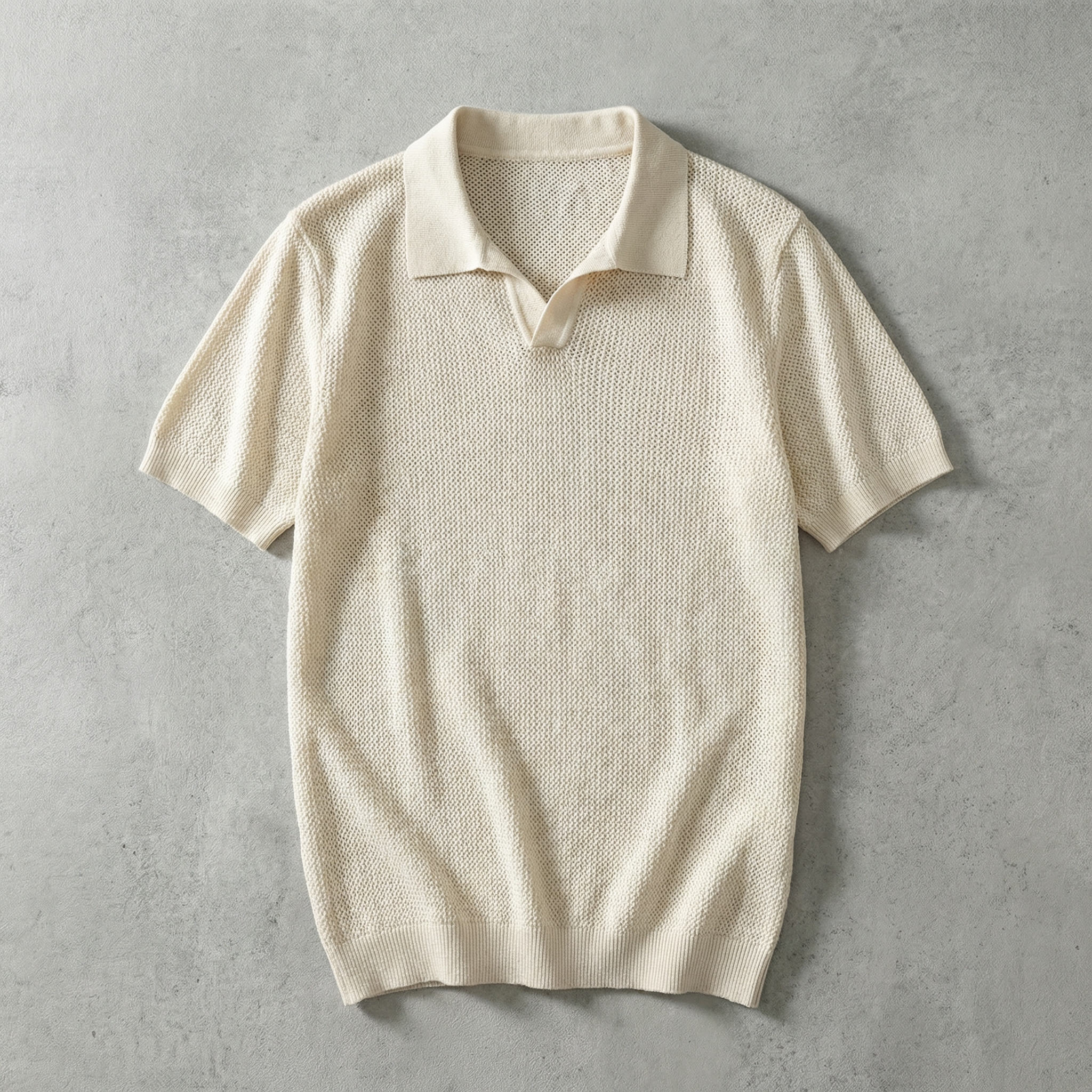 Sorrento Knit V-Neck Polo for Men - Cotton-Cashmere Tailored Fit Top
