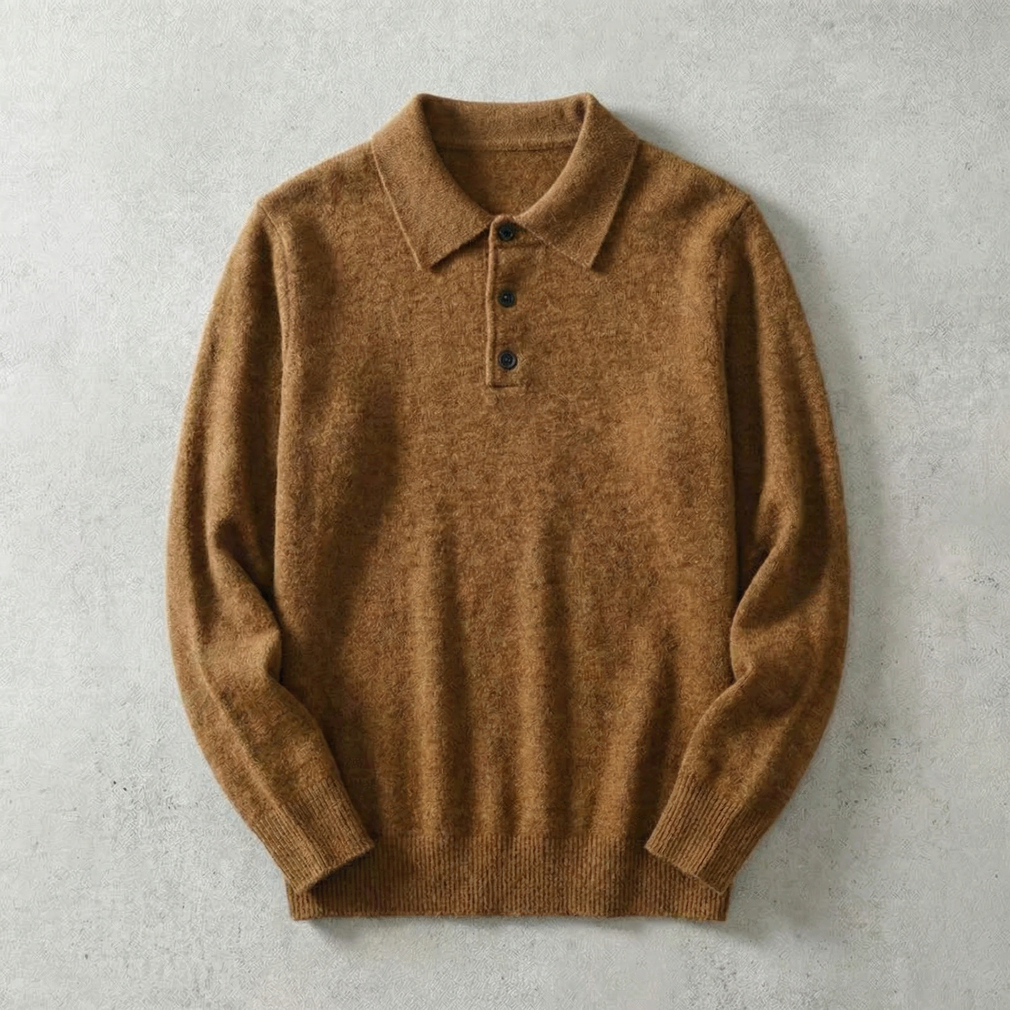 Florence Men's Pullover Sweater - Heavyweight Cotton Knit with Lapel