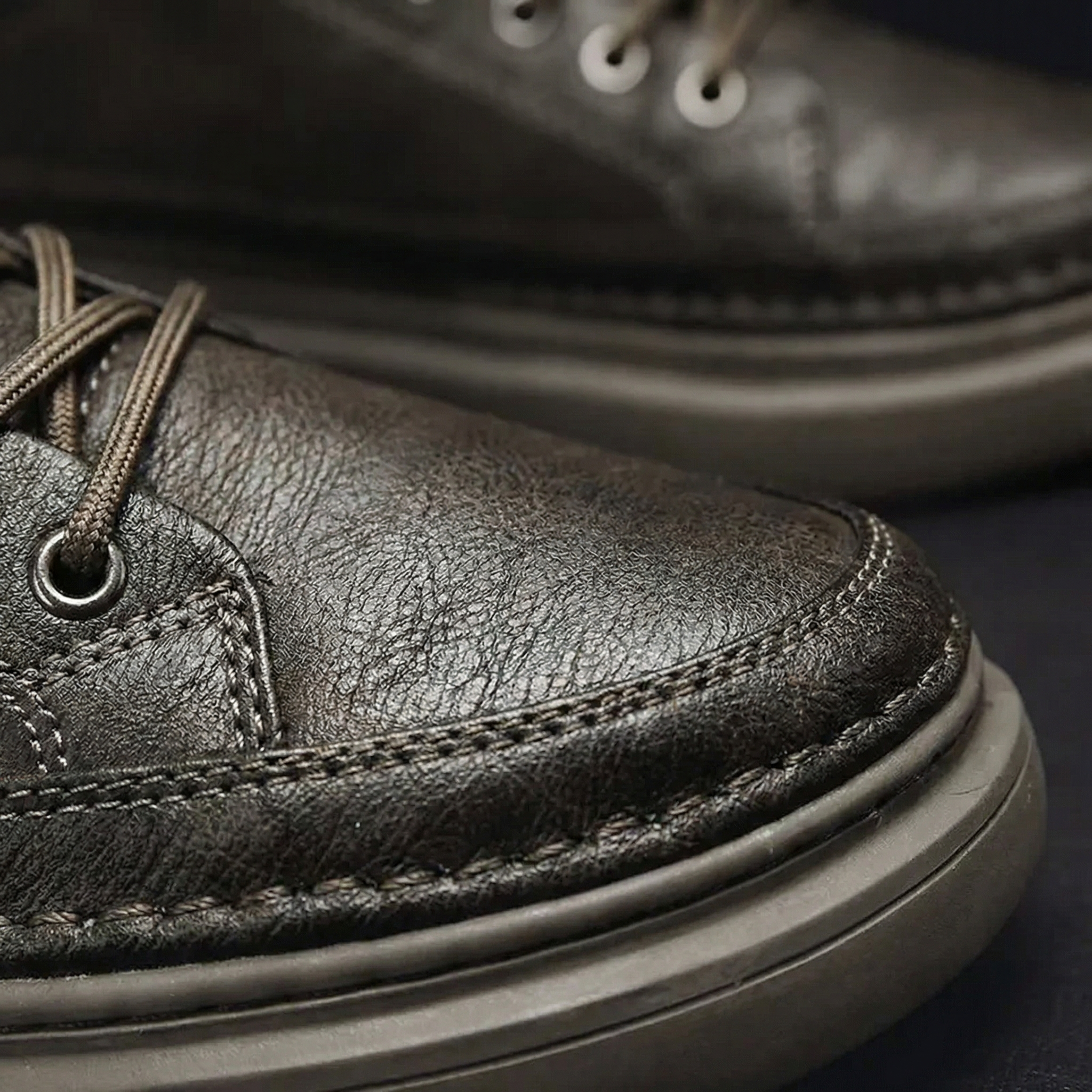Lisbon Men's Casual Sneakers - Leather Slip-On Shoes with Platform Sole