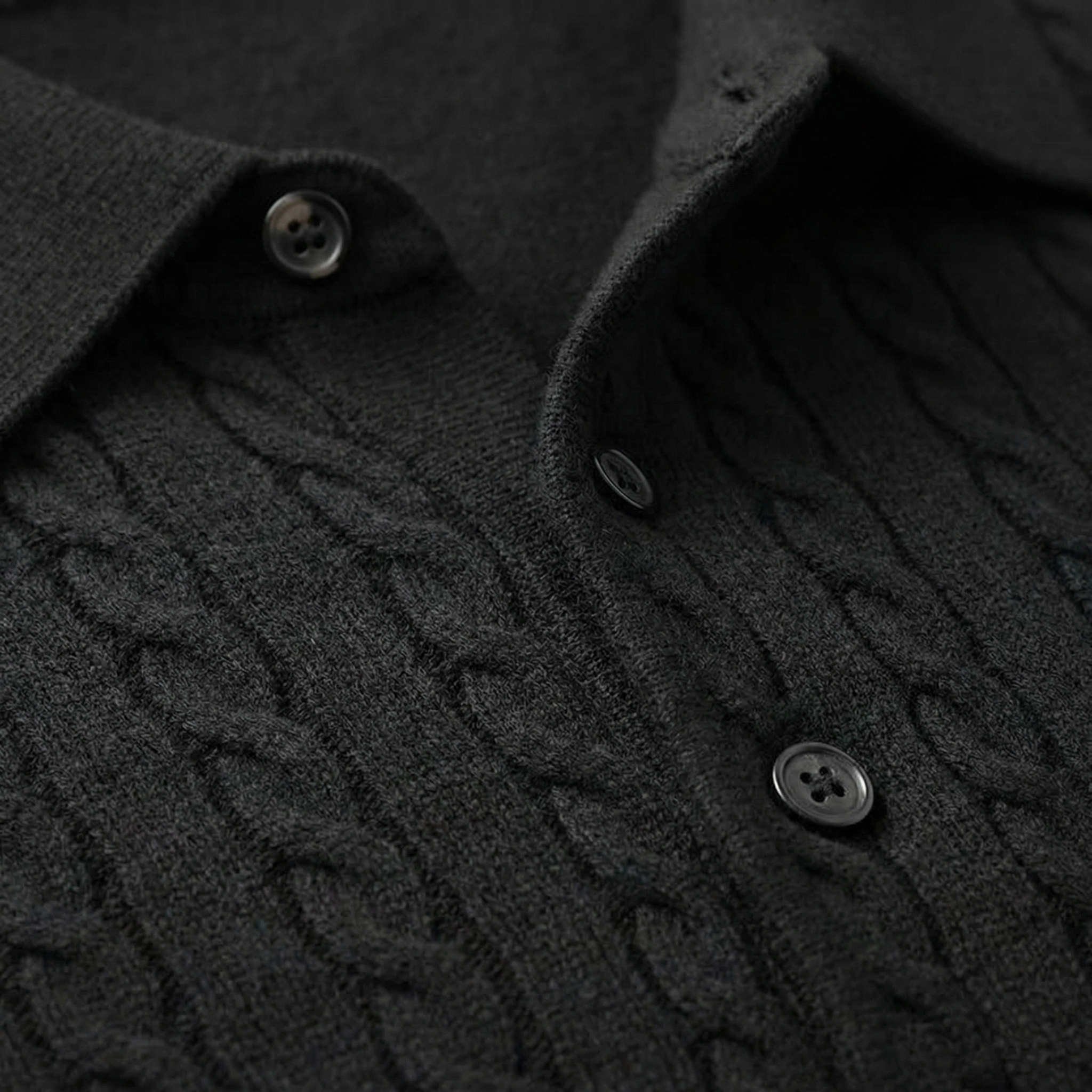 Ares Knitted Pullover Sweater for Men - Wool Blend Cable Knit V-Neck