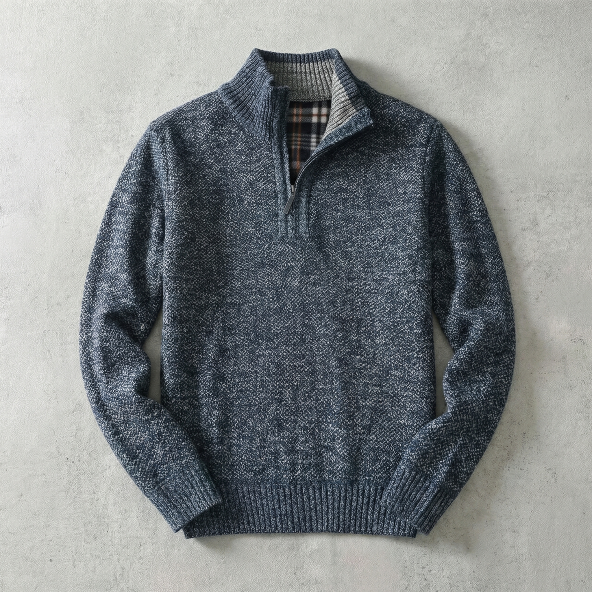 Beau Men's Mock Neck Sweater - Half-Zip Soft Knit Blend Pullover