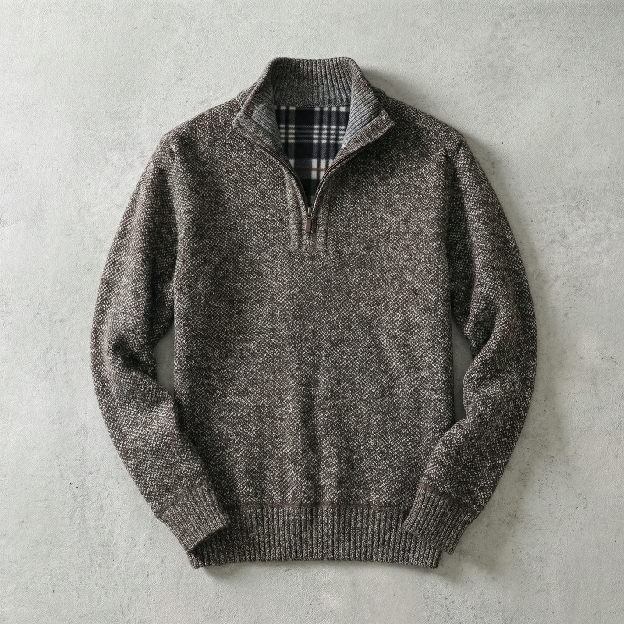 Beau Men's Mock Neck Sweater - Half-Zip Soft Knit Blend Pullover