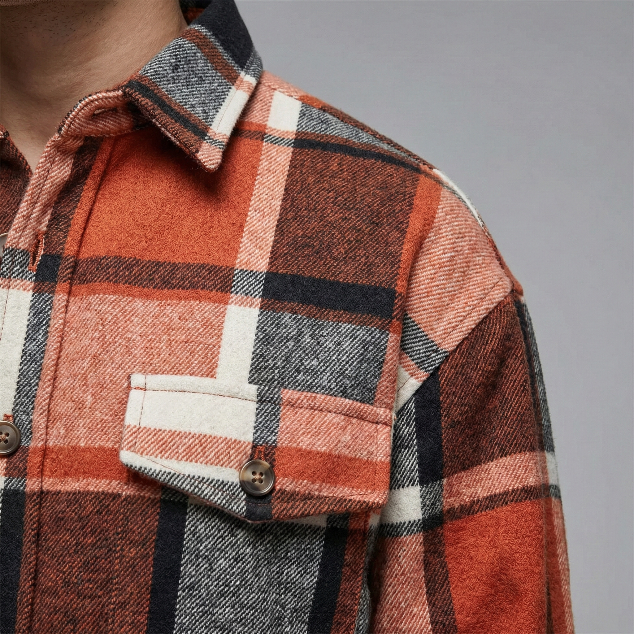 Flinn Men's Shirt Jacket - Plaid Cotton Blend Overshirt for Layering
