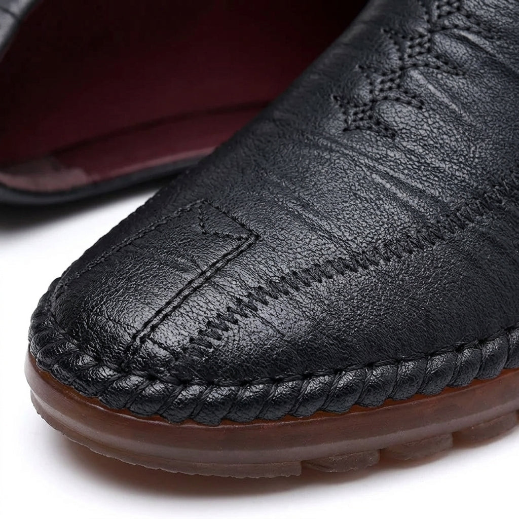 Evren Casual Leather Loafers for Men - Soft-Sole Slip-On Shoes