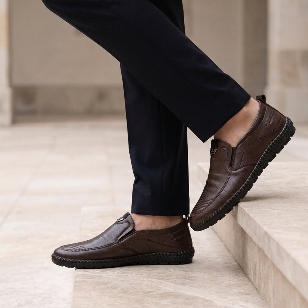 Cassian Leather Loafers for Men - Breathable Slip-On Dress Shoes