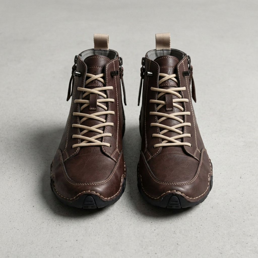 Hale Leather Ankle Boots for Men - Handmade Breathable Boots