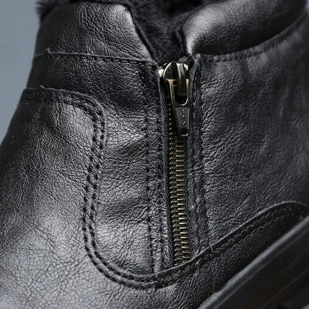 Hiro Leather High Top Boots for Men - Plush-Lined Platform Boots