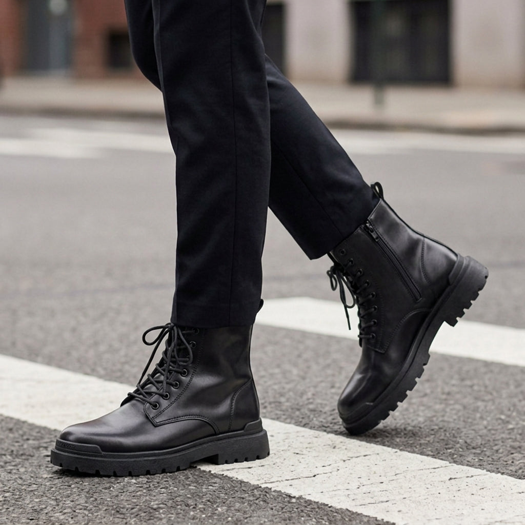 Harry High Top Leather Boots for Men, British-Inspired Ankle Support Boots