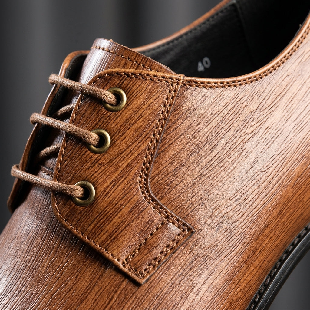 Harlowe Leather Derby Shoes for Men - Hand-Colored Lace-Up Dress Shoes