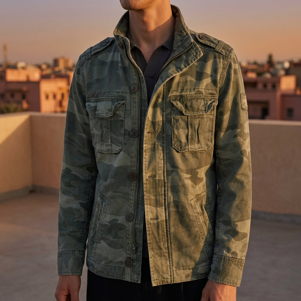 Alaric Men's Button Closure Jacket - Cotton Blend Jacket with Pockets