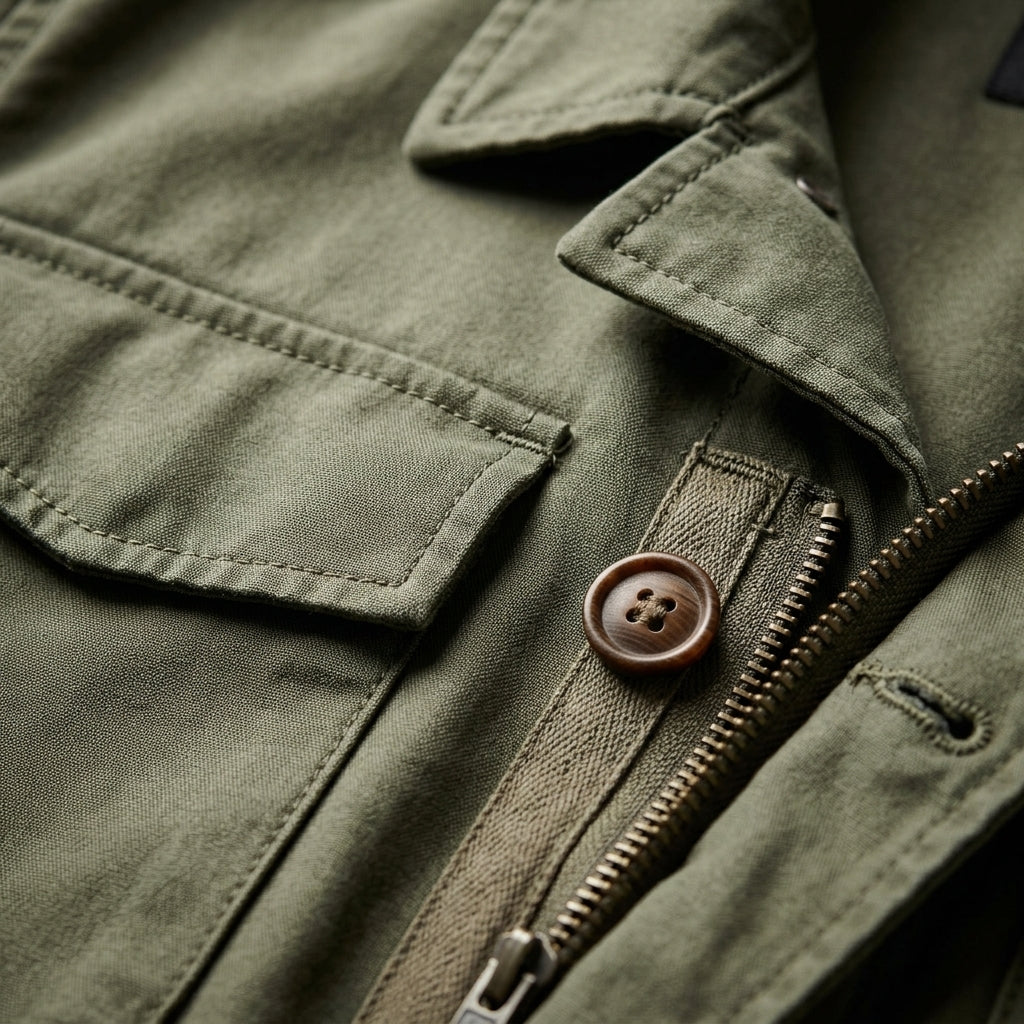 Calix Men's Jacket with Collar - Cotton Blend Jacket with Multiple Pockets