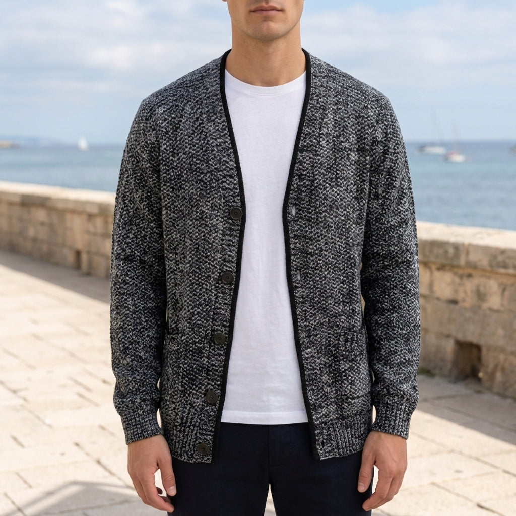 Thorne Cardigan with Buttons and Pocket - Cotton Blend Layering Piece