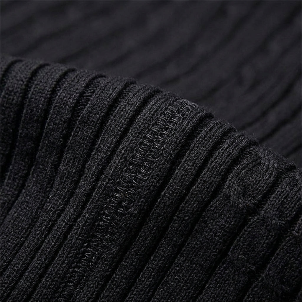 Cassian Men's Ribbed Turtleneck Sweater - Premium Cotton Blend Knit