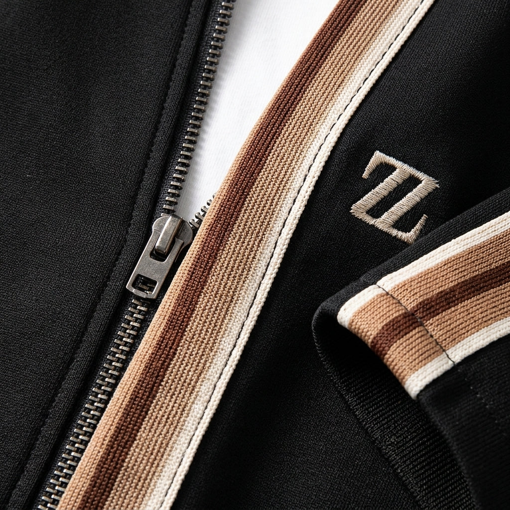 Dorian Zip Track Jacket for Men - Polyester Blend Tailored Track Top