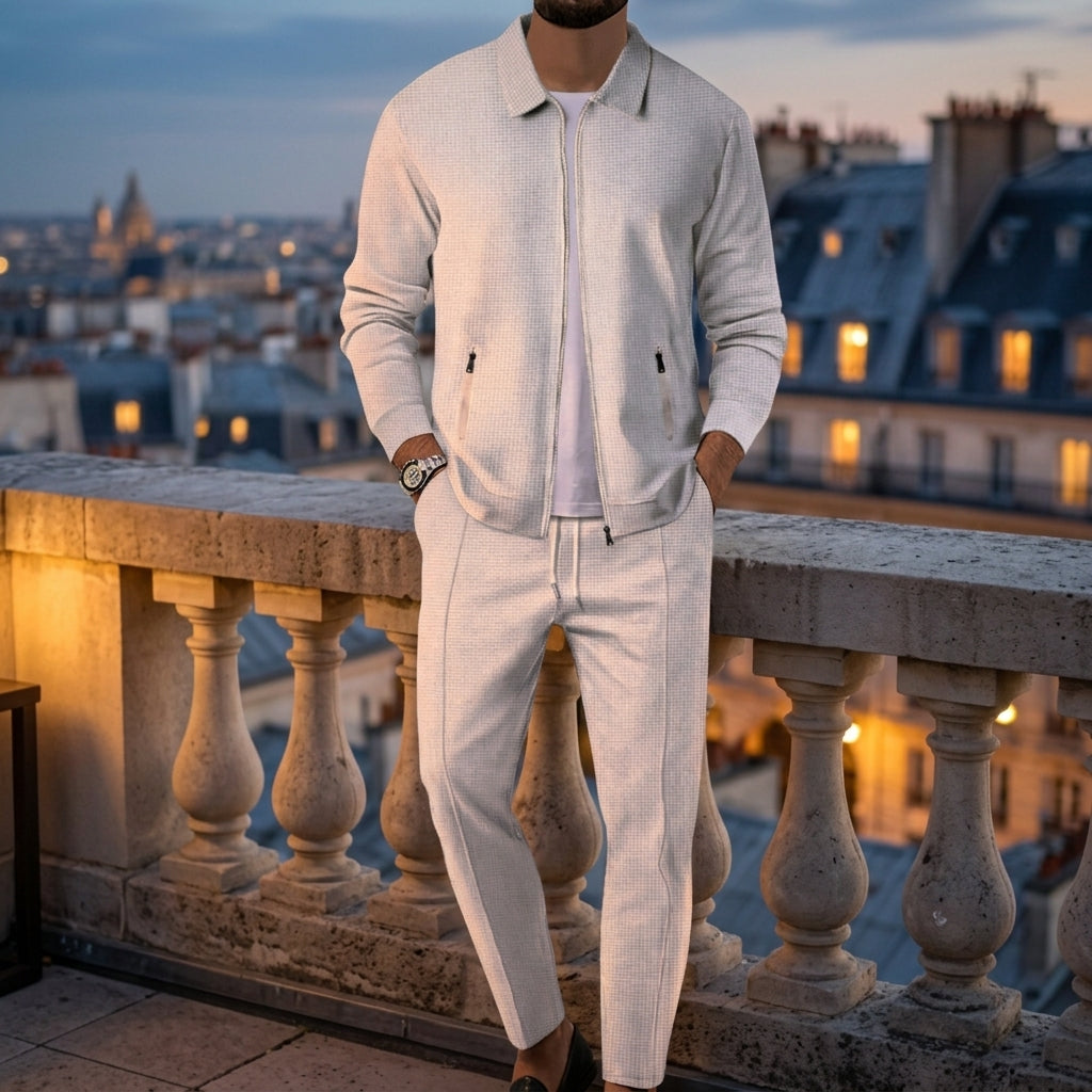 Valerian Two-Piece Tracksuit Set for Men - Cotton Blend Jacket and Pants