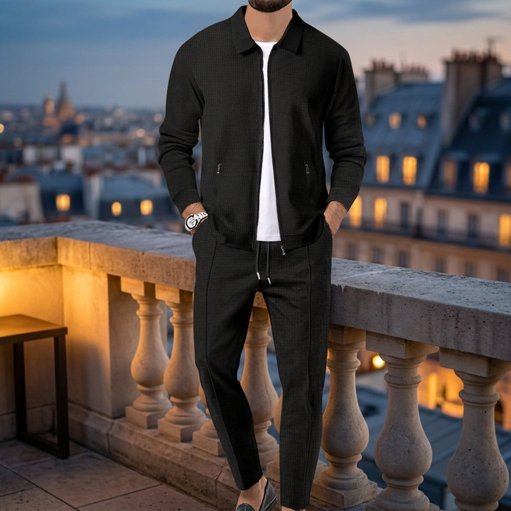 Valerian Two-Piece Tracksuit Set for Men - Cotton Blend Jacket and Pants