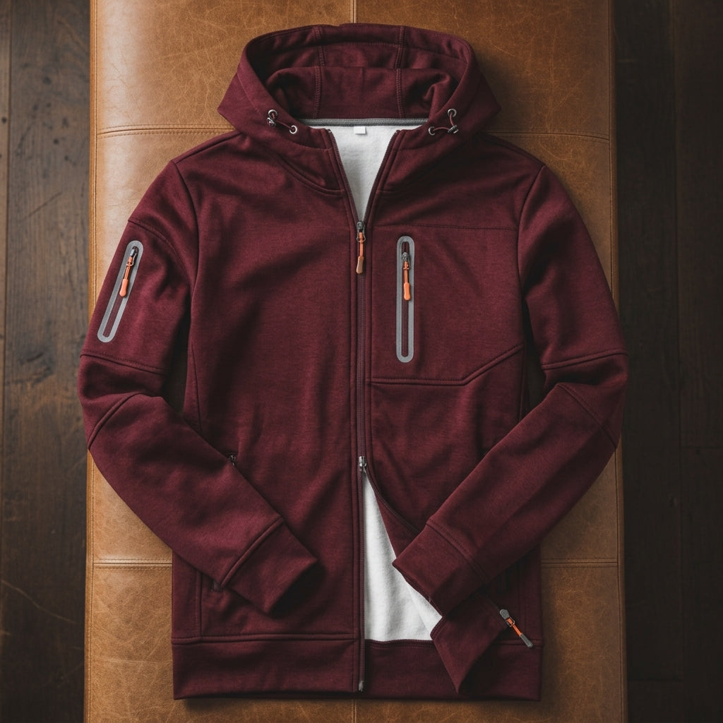 Tavian Zip Hoodie with Pockets for Men - Soft Cotton Blend Zip-Up
