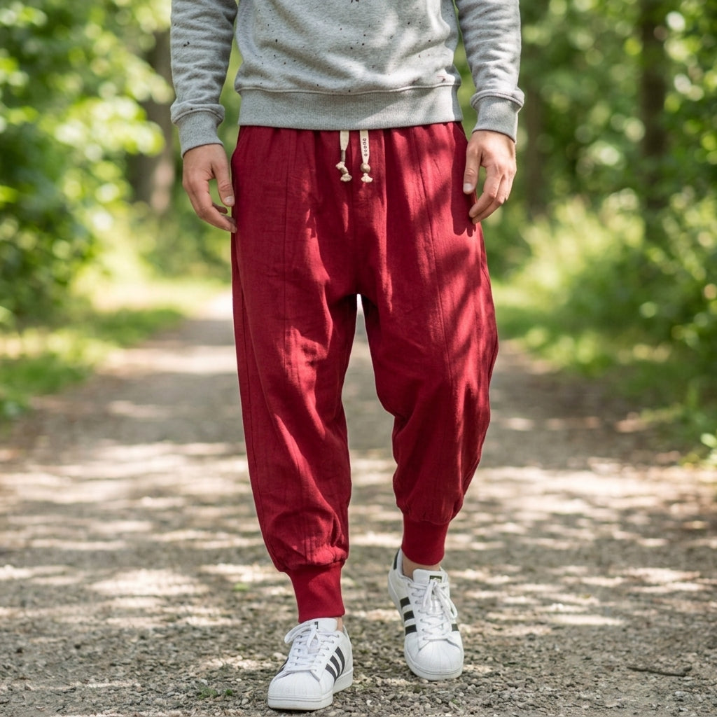 Kezno Japan-Style Pants for Men, Tailored Cotton Blend Trousers