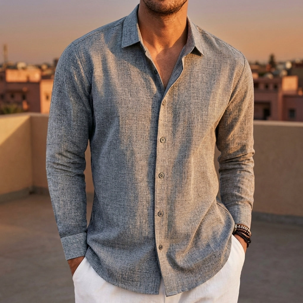 Ibiza Linen Shirt for Men - Lightweight Breathable Tailored Fit Shirt