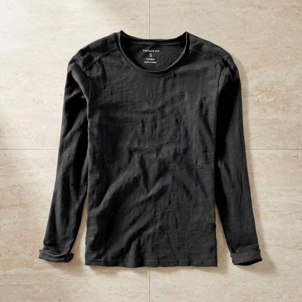 Lazio Classic Long Sleeve Top for Men - Cotton Blend Layering Shirt