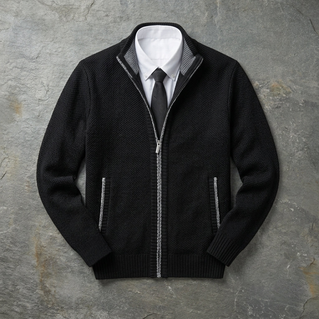 Dovielle Casual Sports Coat for Men - Stand Collar Zip Layering Piece