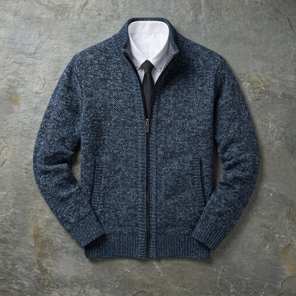 Dovielle Casual Sports Coat for Men - Stand Collar Zip Layering Piece