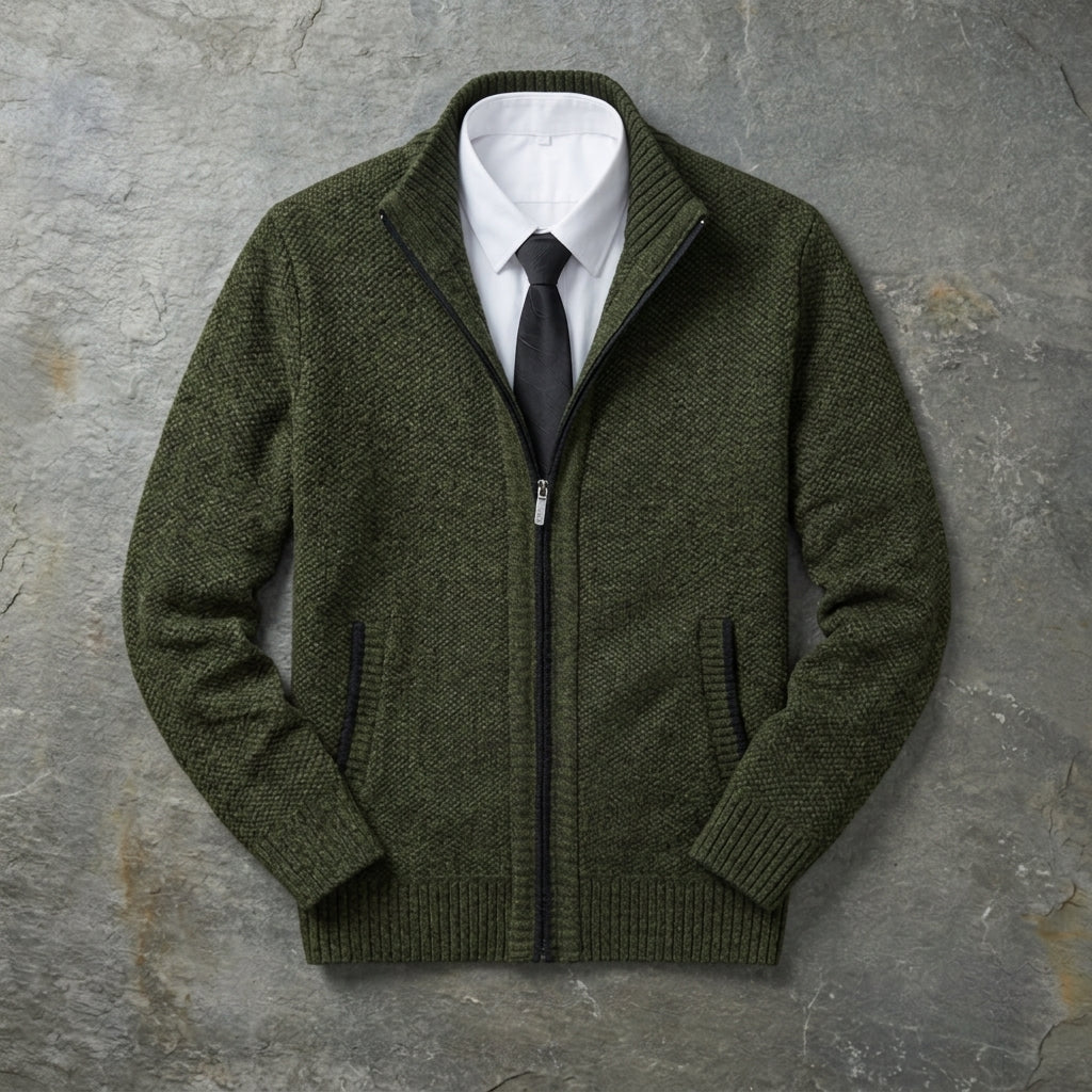 Dovielle Casual Sports Coat for Men - Stand Collar Zip Layering Piece