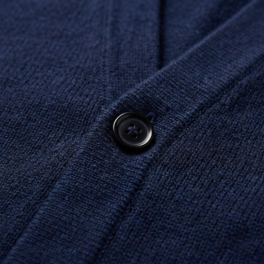 Gervaine Knitted Cardigan Sweater for Men - Oversized V-Neck Layering Piece