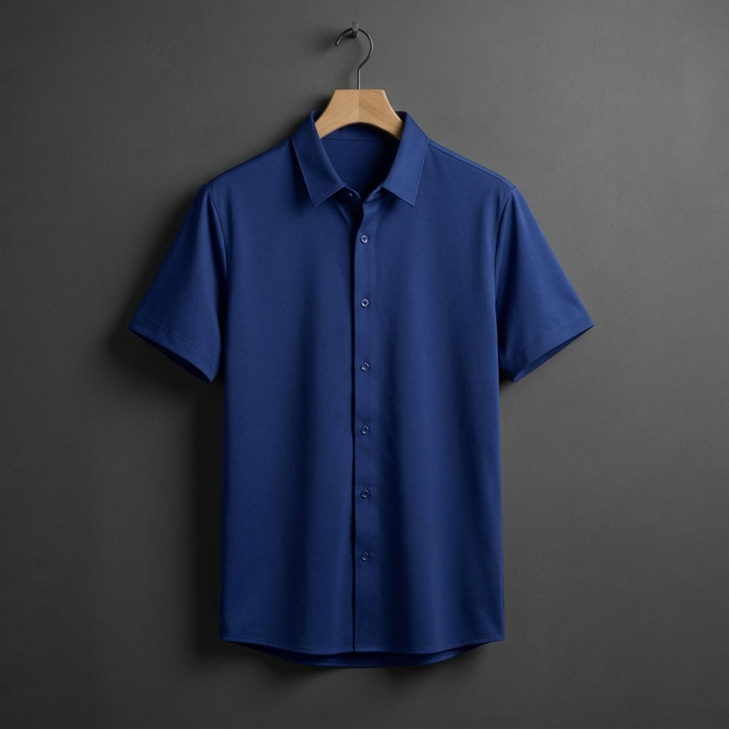 Sylvarique Business Casual Shirt for Men - Wrinkle-Resistant Short Sleeve Top