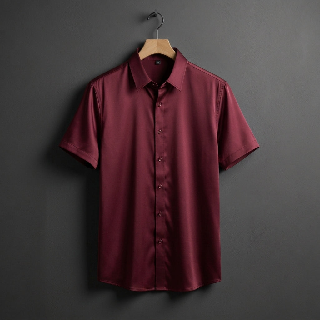 Sylvarique Business Casual Shirt for Men - Wrinkle-Resistant Short Sleeve Top