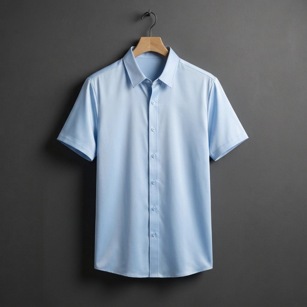Sylvarique Business Casual Shirt for Men - Wrinkle-Resistant Short Sleeve Top