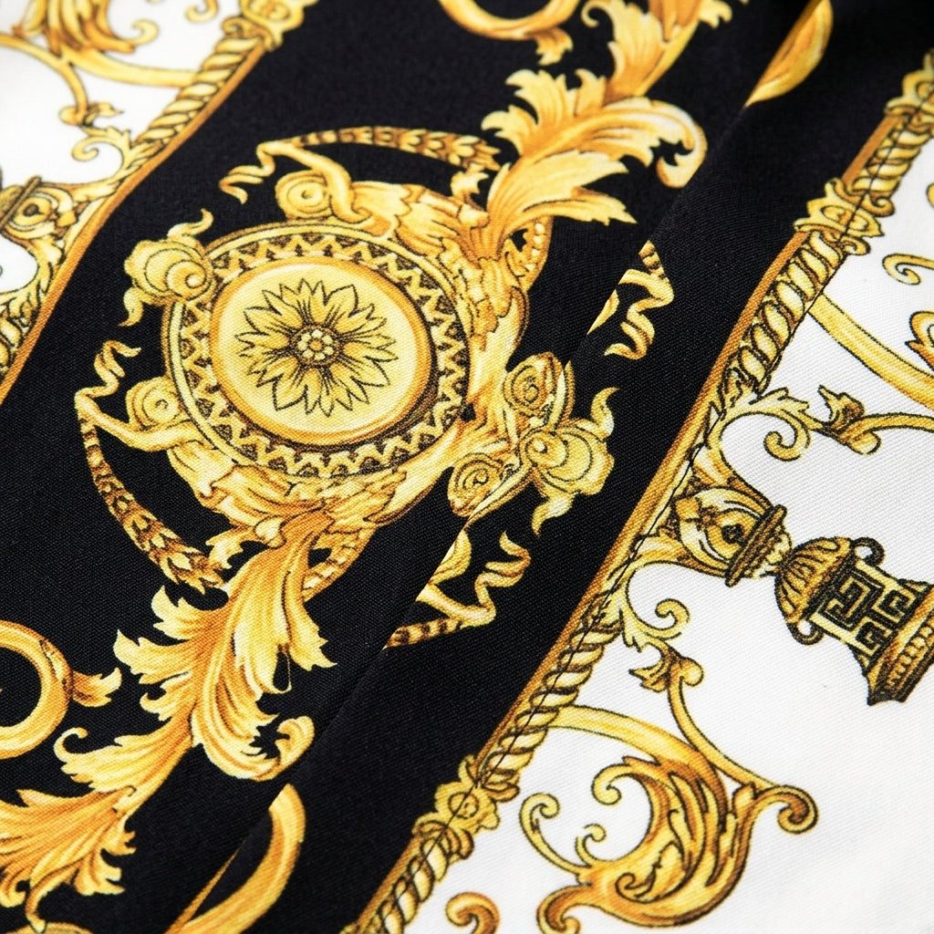 Monaco Baroque Print Shirt for Men - Cotton Blend Statement Button-Up