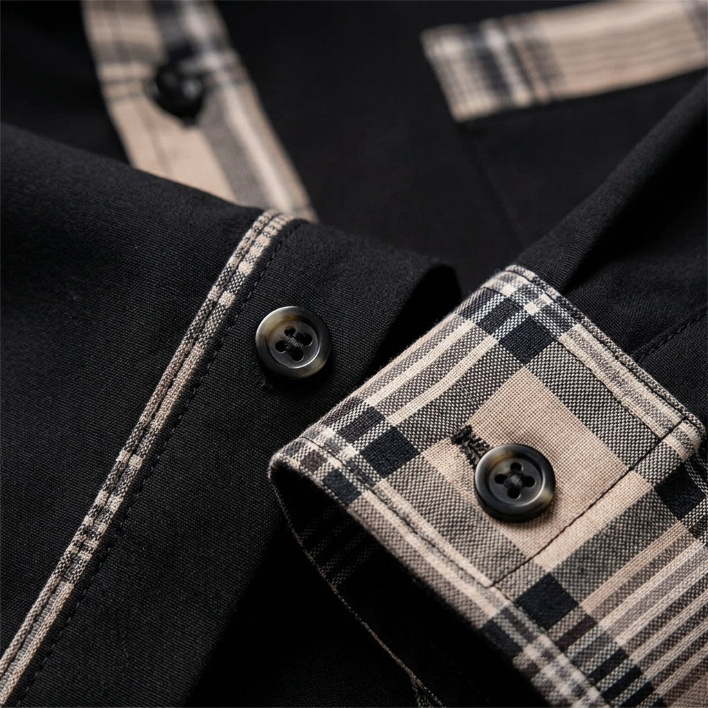 Norvielle Men's Button-Down Shirt - Breathable Cotton Blend Casual Shirt
