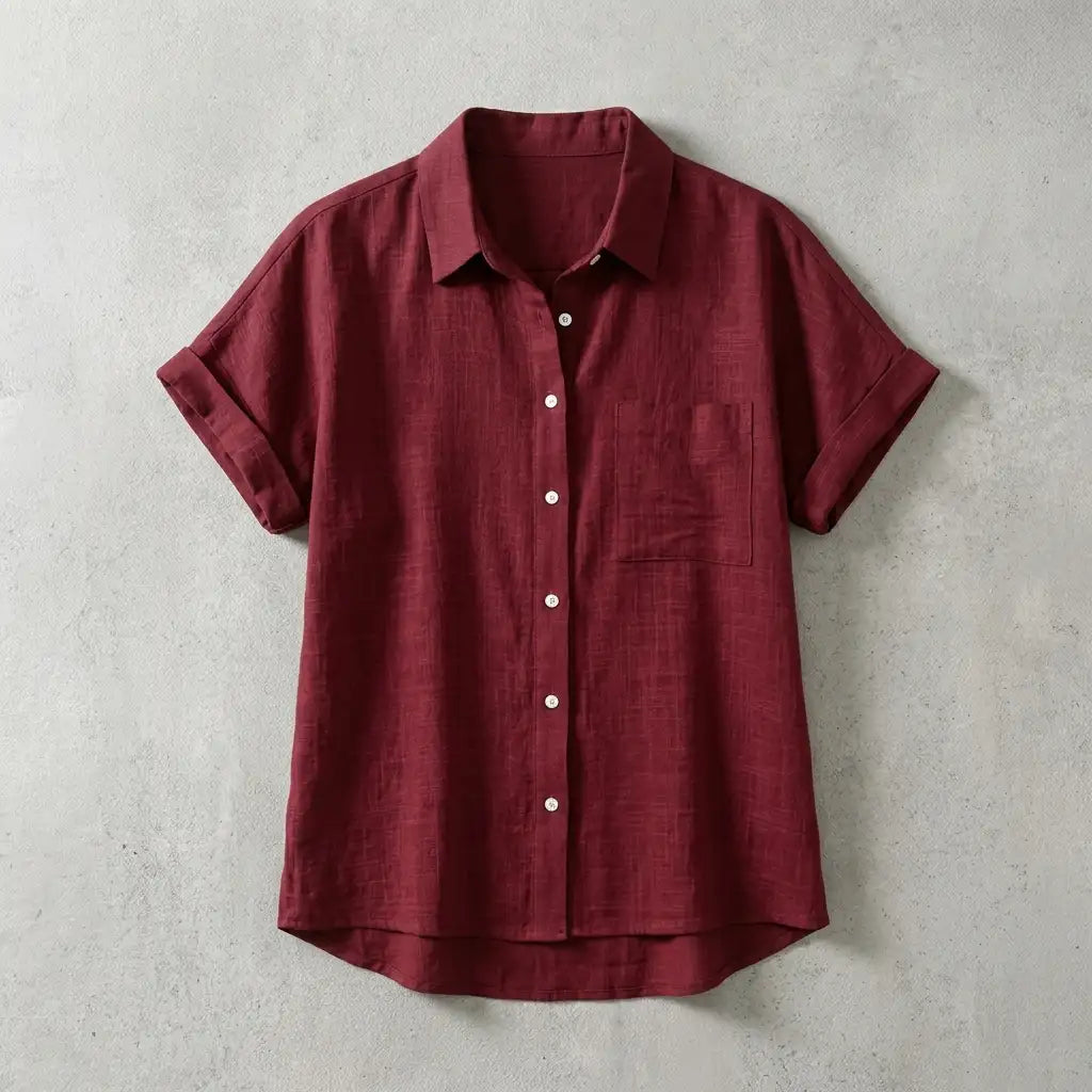 Palermo Linen Shirt for Men, Breathable Short-Sleeve Relaxed Fit Top