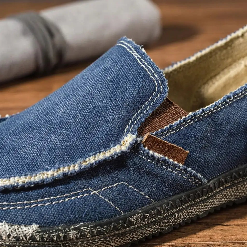 Sardinia Canvas Loafer Shoes for Men - Slip-On Casual Comfort Loafers