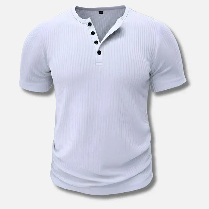 Men's Slim-Fit Henley T-Shirt, Cotton Blend Button Placket Tee