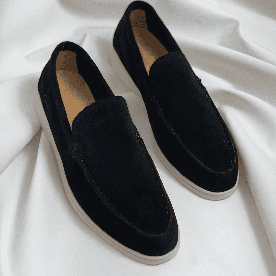Men's Slip-On Loafers with Tonal Stitching, Minimalist Casual Shoes