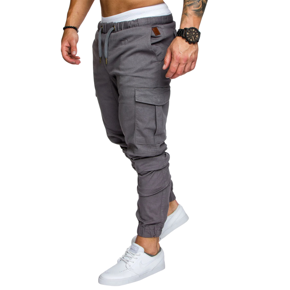 Men's Cargo Joggers, Multi Pocket Tapered Jogger Pants