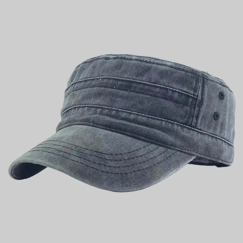 Men's Retro Army Beanie - Adjustable Military-Style Hat