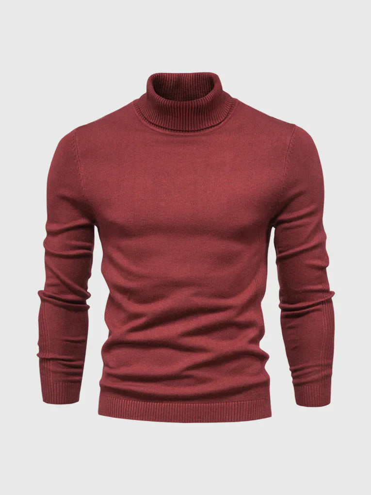 Men's Turtleneck Sweater - Soft Cotton, Machine Washable, Classic Fit